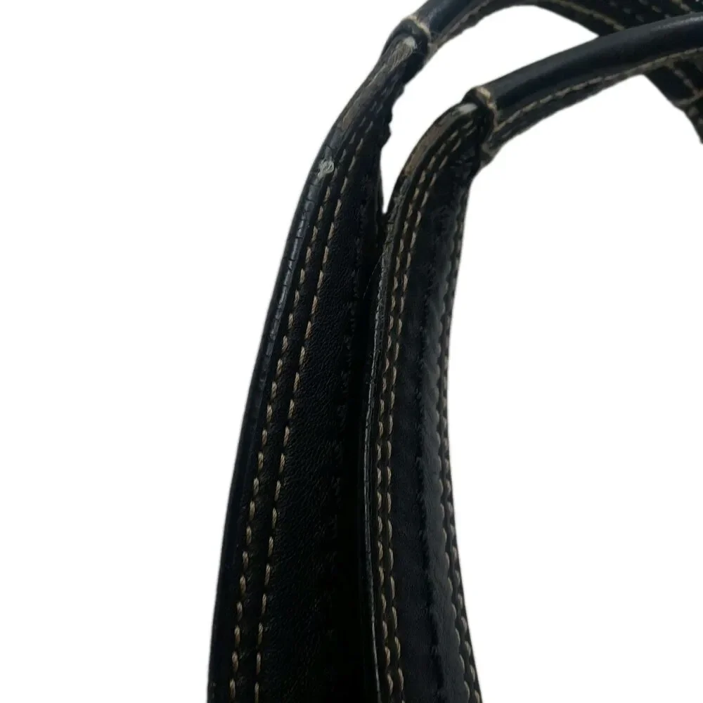 Coach Soho Pleated Black Leather Tote Bag F15045 Vintage Y2K